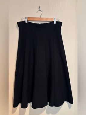 Polo Ralph Lauren Black Viscose Blend Twirly A-line Skirt, Business College Girl